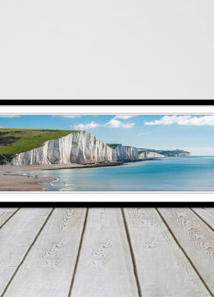 White Cliffs. Seven Sisters National Park. Panoramic framed picture print