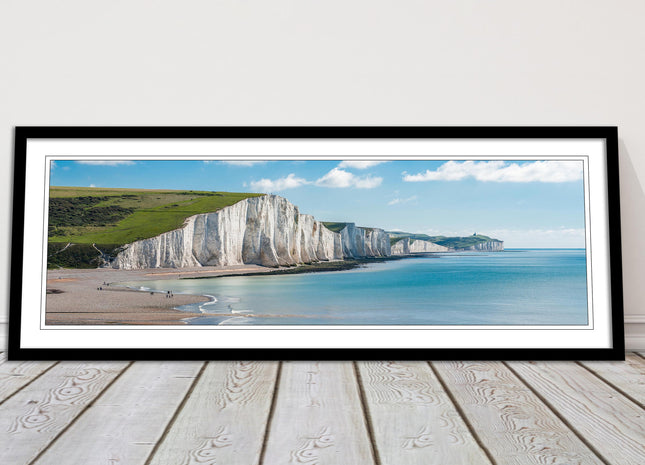 White Cliffs. Seven Sisters National Park. Panoramic framed picture print