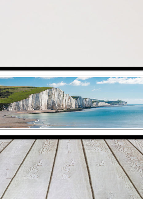 White Cliffs. Seven Sisters National Park. Panoramic framed picture print