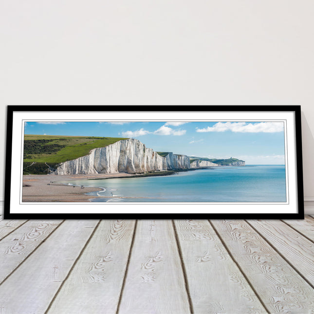 White Cliffs. Seven Sisters National Park. Panoramic framed picture print
