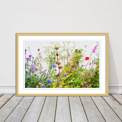Colourful, Wild flowers and grasses framed picture with choice of frame colours