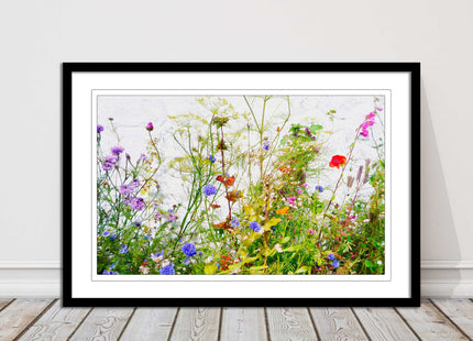 Colourful, Wild flowers and grasses framed picture with choice of frame colours