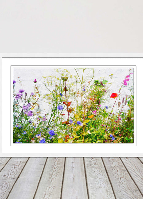 Colourful, Wild flowers and grasses framed picture with choice of frame colours