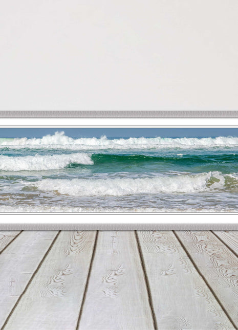 rolling surf waves north cornwall coast Framed picture printed choice in frame