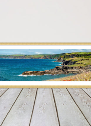 cornwall coasline by port isaac in north cornwall. Framed picture print choice