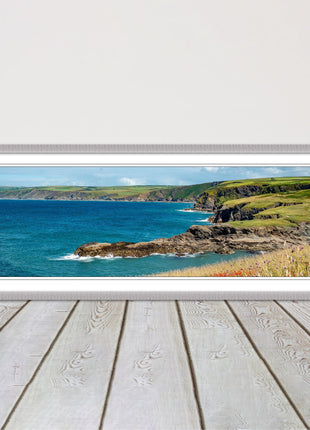 cornwall coasline by port isaac in north cornwall. Framed picture print choice