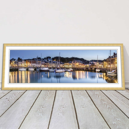 Padstow harbour at night framed picture print North cornwall choce of frame