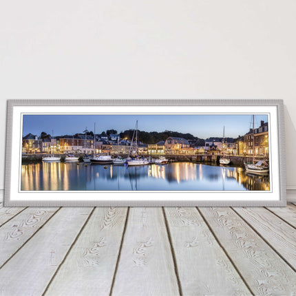 Padstow harbour at night framed picture print North cornwall choce of frame