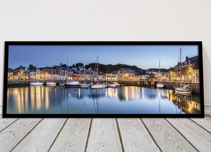 Padstow harbour at night framed picture print North cornwall choce of frame