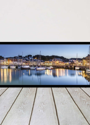 Padstow harbour at night framed picture print North cornwall choce of frame