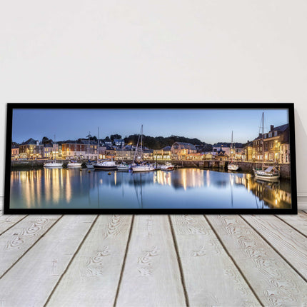 Padstow harbour at night framed picture print North cornwall choce of frame