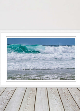 tropical looking surf stormy waves framed picture print turquoise waves
