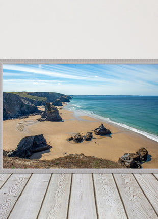 Bedruthan Steps Newquay Cornwall framed picture and print