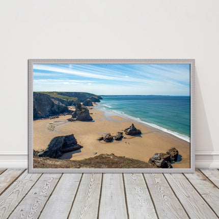 Bedruthan Steps Newquay Cornwall framed picture and print