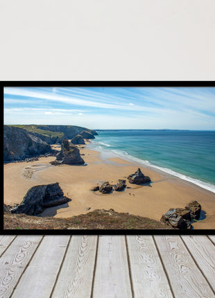 Bedruthan Steps Newquay Cornwall framed picture and print