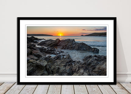 Crantock Beach, Newquay Cornwall. Framed picture print, choice of frame colours.