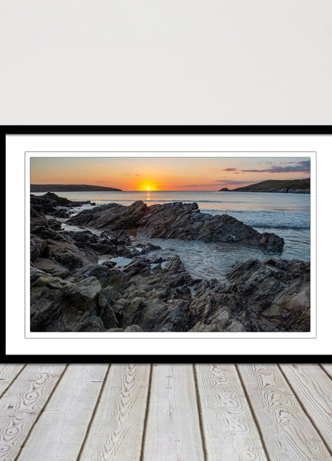 Crantock Beach, Newquay Cornwall. Framed picture print, choice of frame colours.