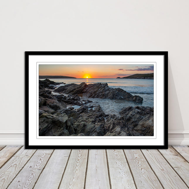 Crantock Beach, Newquay Cornwall. Framed picture print, choice of frame colours.