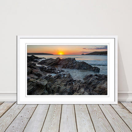 Crantock Beach, Newquay Cornwall. Framed picture print, choice of frame colours.
