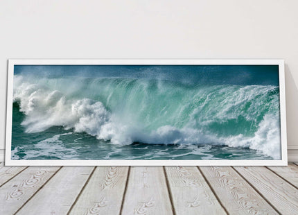 Rolling waves Panoramic Framed picture print Beautiful colours crashing waves