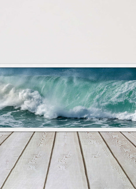 Rolling waves Panoramic Framed picture print Beautiful colours crashing waves