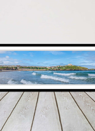 Newquay Bay. Panoramic framed picture print. A choice of picture frames.