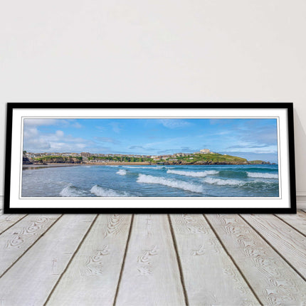 Newquay Bay. Panoramic framed picture print. A choice of picture frames.