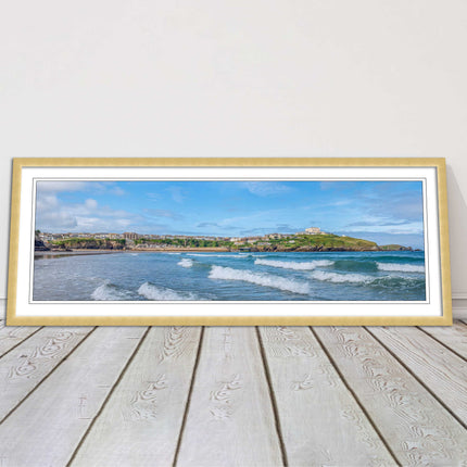 Newquay Bay. Panoramic framed picture print. A choice of picture frames.