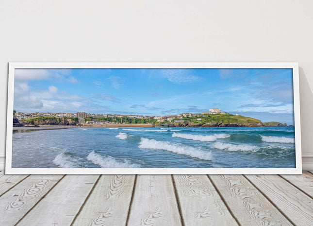 Newquay Bay. Panoramic framed picture print. A choice of picture frames.