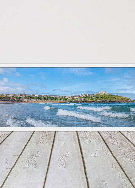 Newquay Bay. Panoramic framed picture print. A choice of picture frames.