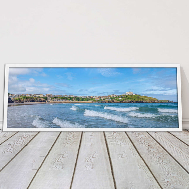 Newquay Bay. Panoramic framed picture print. A choice of picture frames.