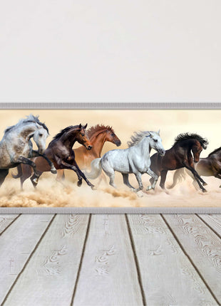 Wild Horses painting. Panoramic framed picture print. A choice of frames.