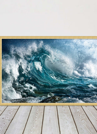 Ocean wave in the storm. Framed picture print with a choice of frame colours.