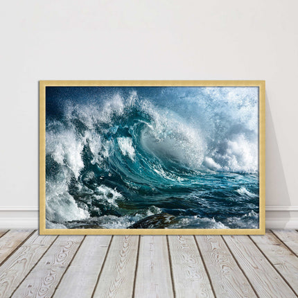 Ocean wave in the storm. Framed picture print with a choice of frame colours.