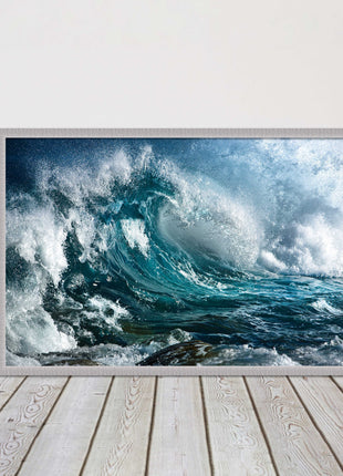 Ocean wave in the storm. Framed picture print with a choice of frame colours.