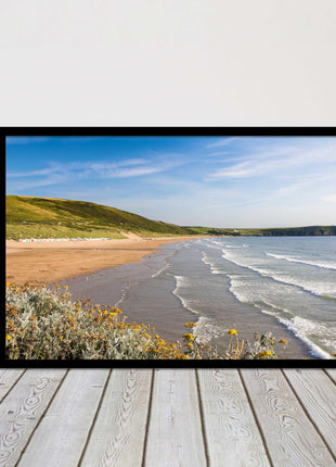 Woolacombe Beach, Devon. Sea view. framed picture print