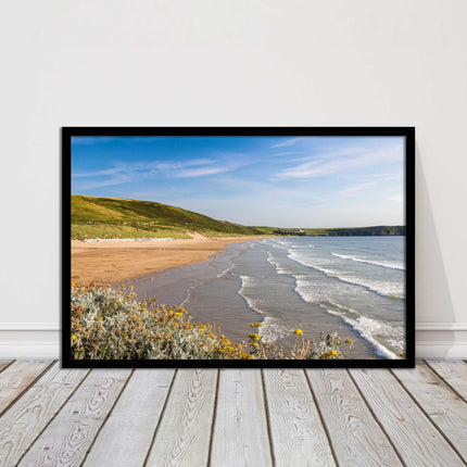 Woolacombe Beach, Devon. Sea view. framed picture print