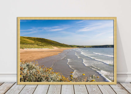 Woolacombe Beach, Devon. Sea view. framed picture print