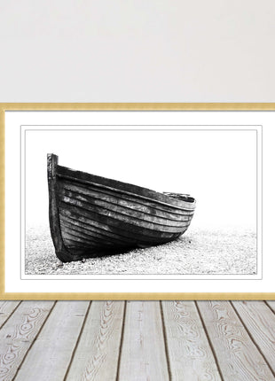 old rowing boat black and white art framed picture print choice of frame