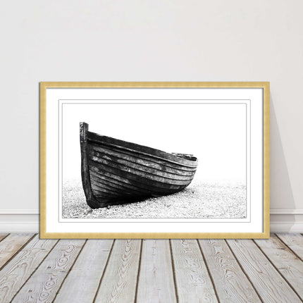 old rowing boat black and white art framed picture print choice of frame