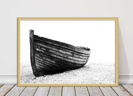old rowing boat black and white art framed picture print choice of frame