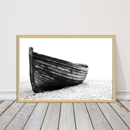 old rowing boat black and white art framed picture print choice of frame