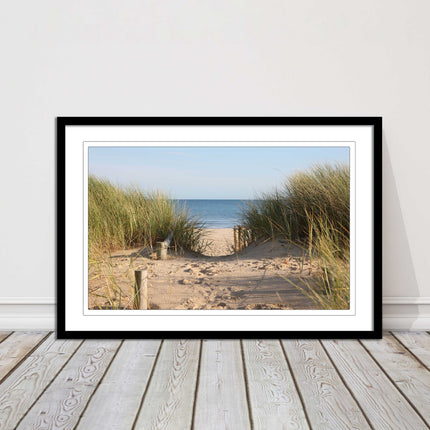 Beach Path sandbanks in the sand dunes. framed picture print choice frames