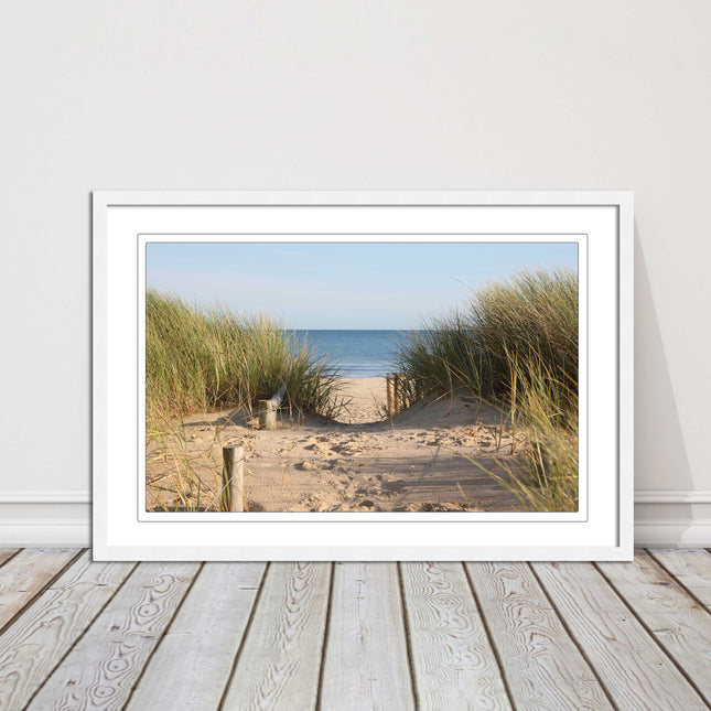 Beach Path sandbanks in the sand dunes. framed picture print choice frames