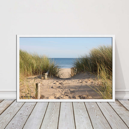 Beach Path sandbanks in the sand dunes. framed picture print choice frames