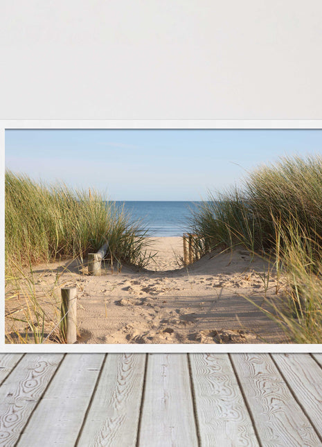 Beach Path sandbanks in the sand dunes. framed picture print choice frames