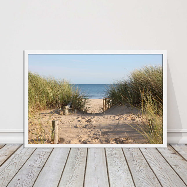Beach Path sandbanks in the sand dunes. framed picture print choice frames