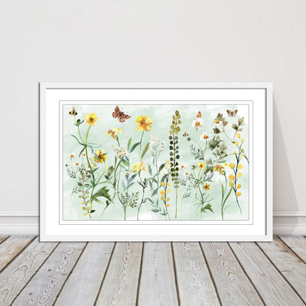 Spring Wild flowers. Framed picture with choice of frame colours.