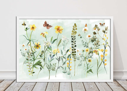 Spring Wild flowers. Framed picture with choice of frame colours.