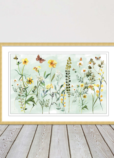 Spring Wild flowers. Framed picture with choice of frame colours.